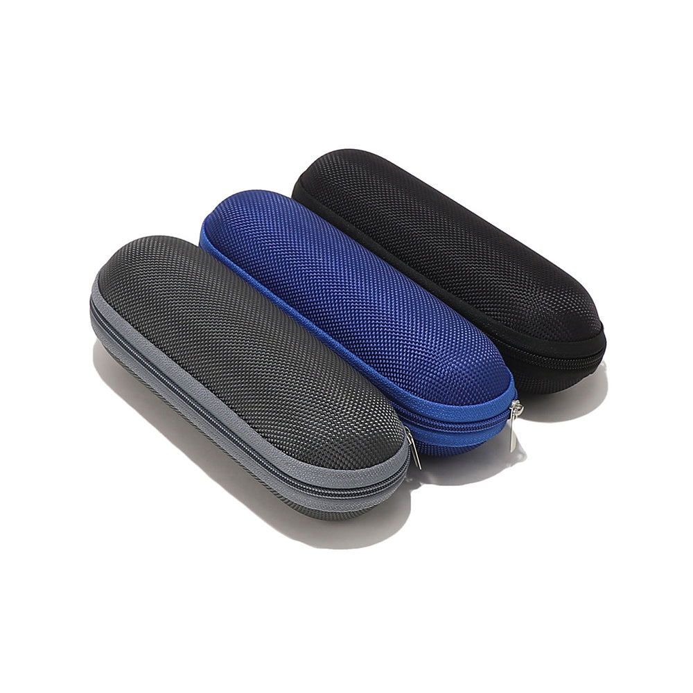 Techsuit - Glasses Case (ETOV1) - with Zipper, Eco Leather, 160 x 48 x 45mm - Black