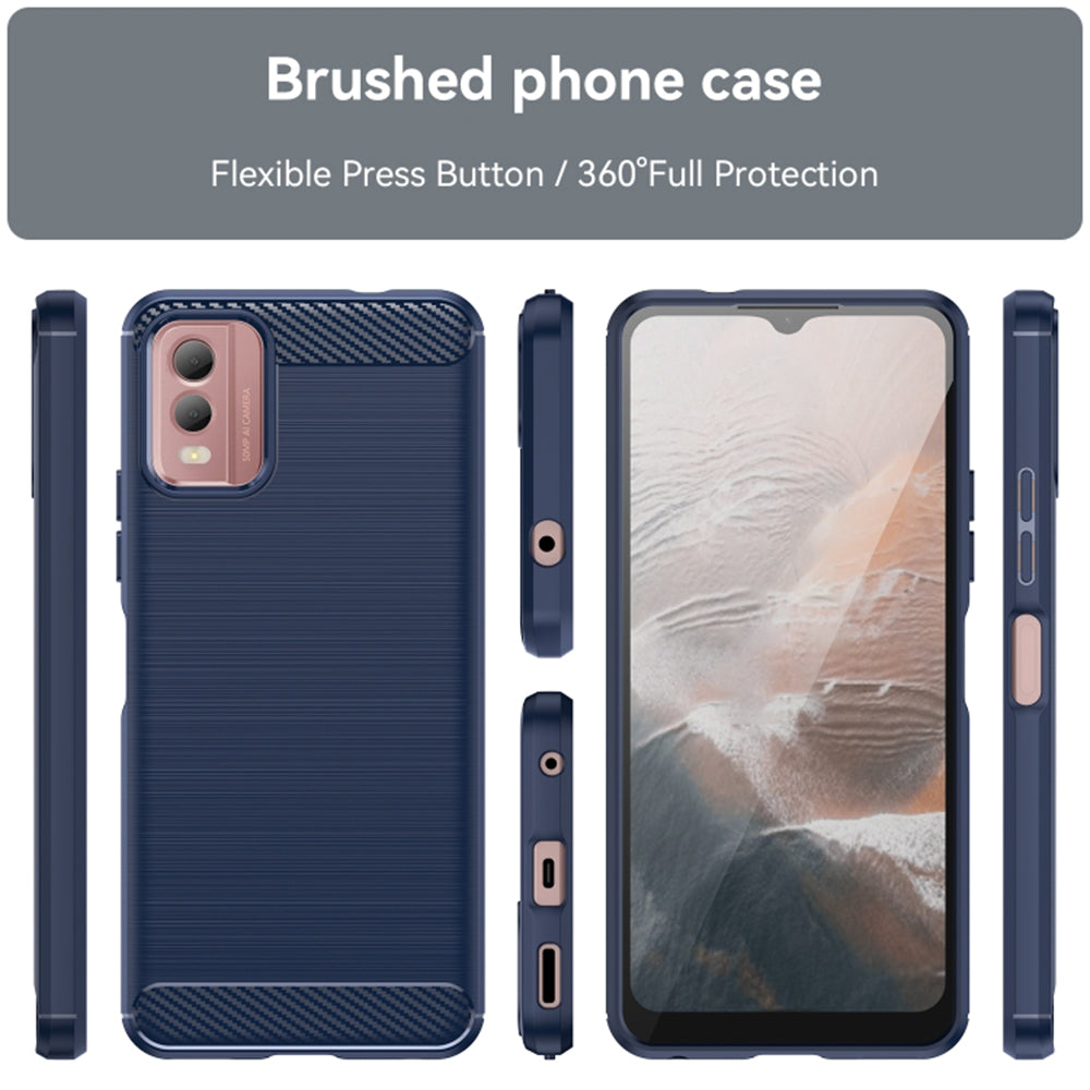 Techsuit - Carbon Silicone - Nokia C32 - Blue