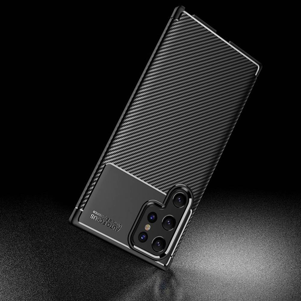 Techsuit - CarbonFiber - Samsung Galaxy S22 Ultra 5G - Black