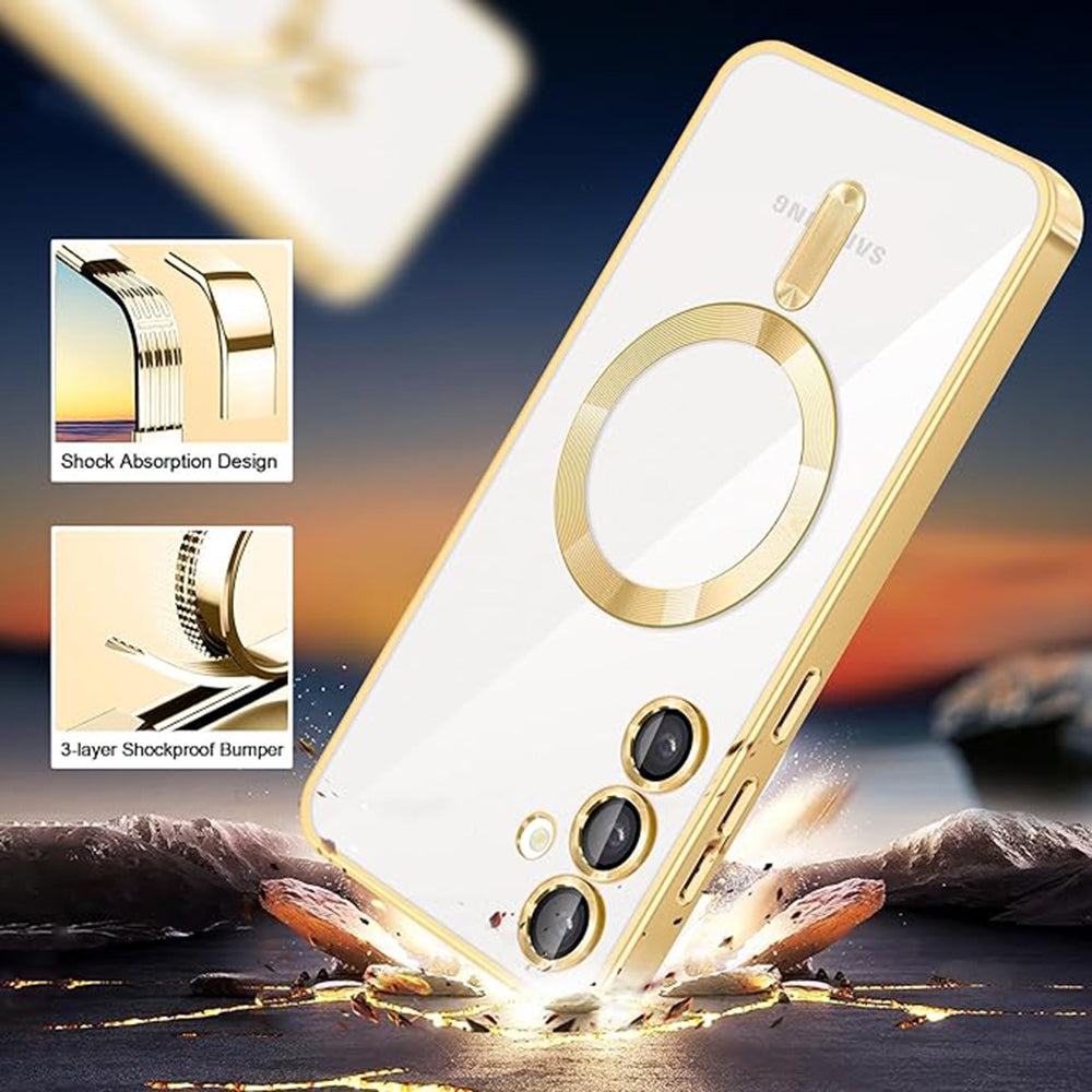 Husa de protectie Techsuit Luxury Crystal MagSafe compatibil cu Samsung Galaxy S23, Albastru