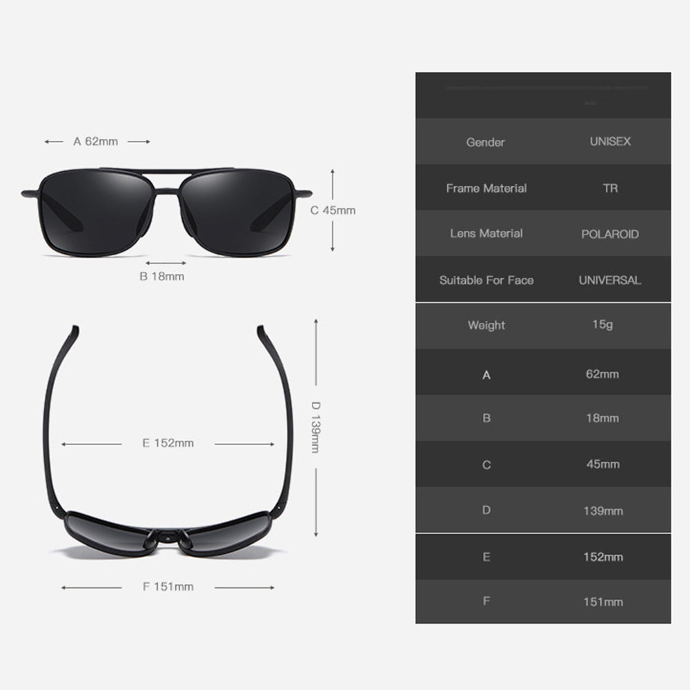 Techsuit - Sunglasses Polarised TR90 (MM99) - UV Protection - Matte Brown