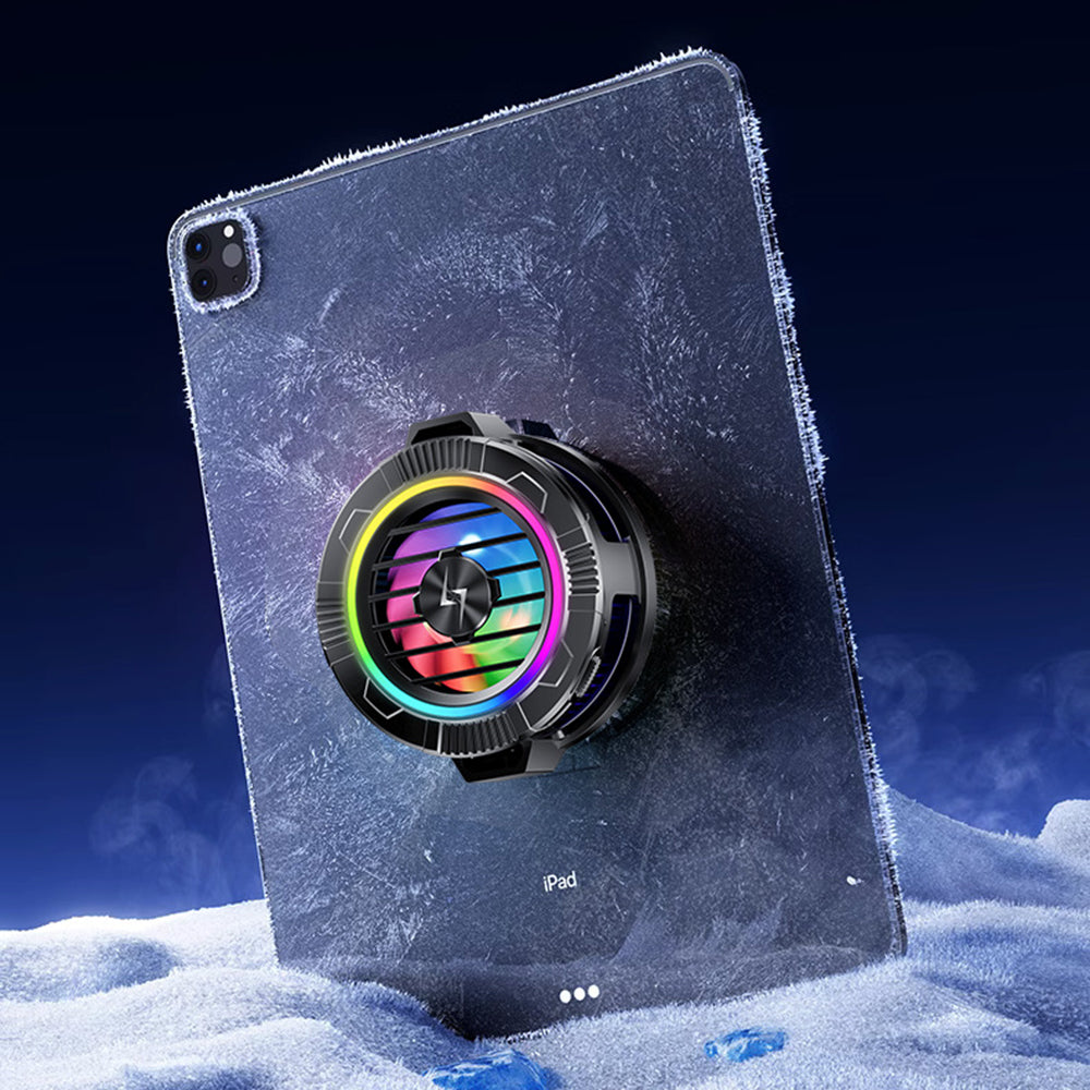 Techsuit - Phone Cooler (P66) - Magnetic, with RGB Lights, Detachable Clip, for iOS and Android - Black