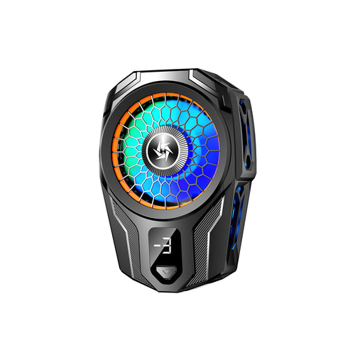 Techsuit - Phone Cooler (SL16) - with Gear Button, Temperature Display, Silicone Clamping Arm, Two Speeds, Universal - B