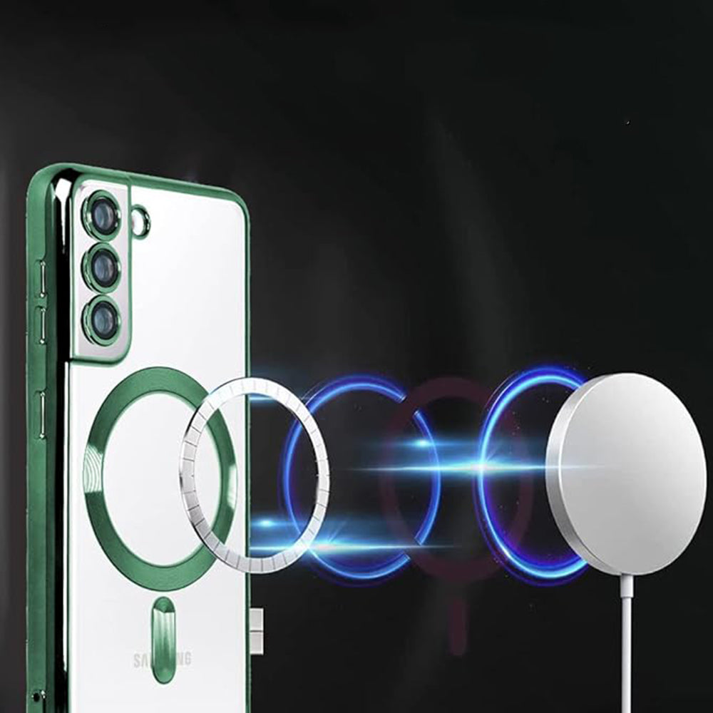 Husa de protectie Techsuit Luxury Crystal MagSafe compatibil cu Samsung Galaxy S21 5G, Roșu