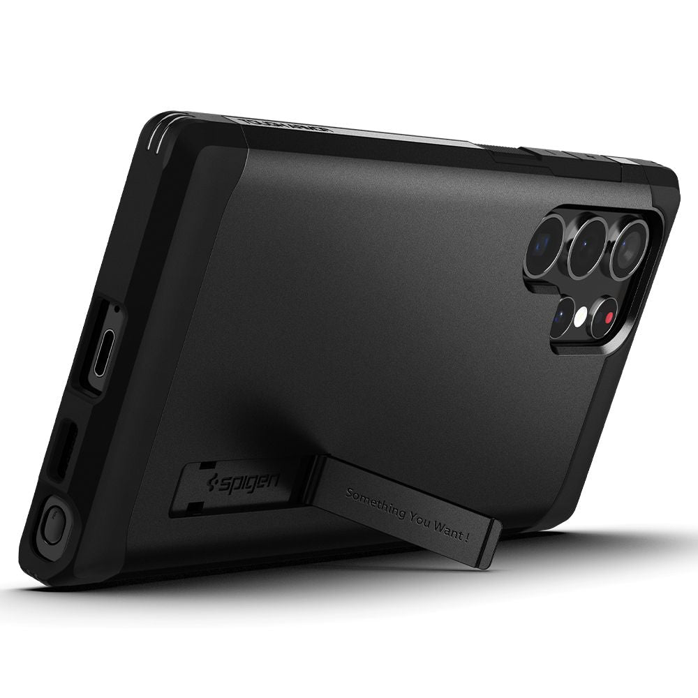 Spigen Husa de protectie Spigen Tough Armor (ACS03923) compatibil cu Samsung Galaxy S22 Ultra, Negru – imagine 3