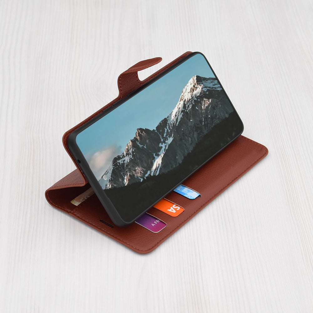 Techsuit - Leather Folio - OnePlus 12 - Brown