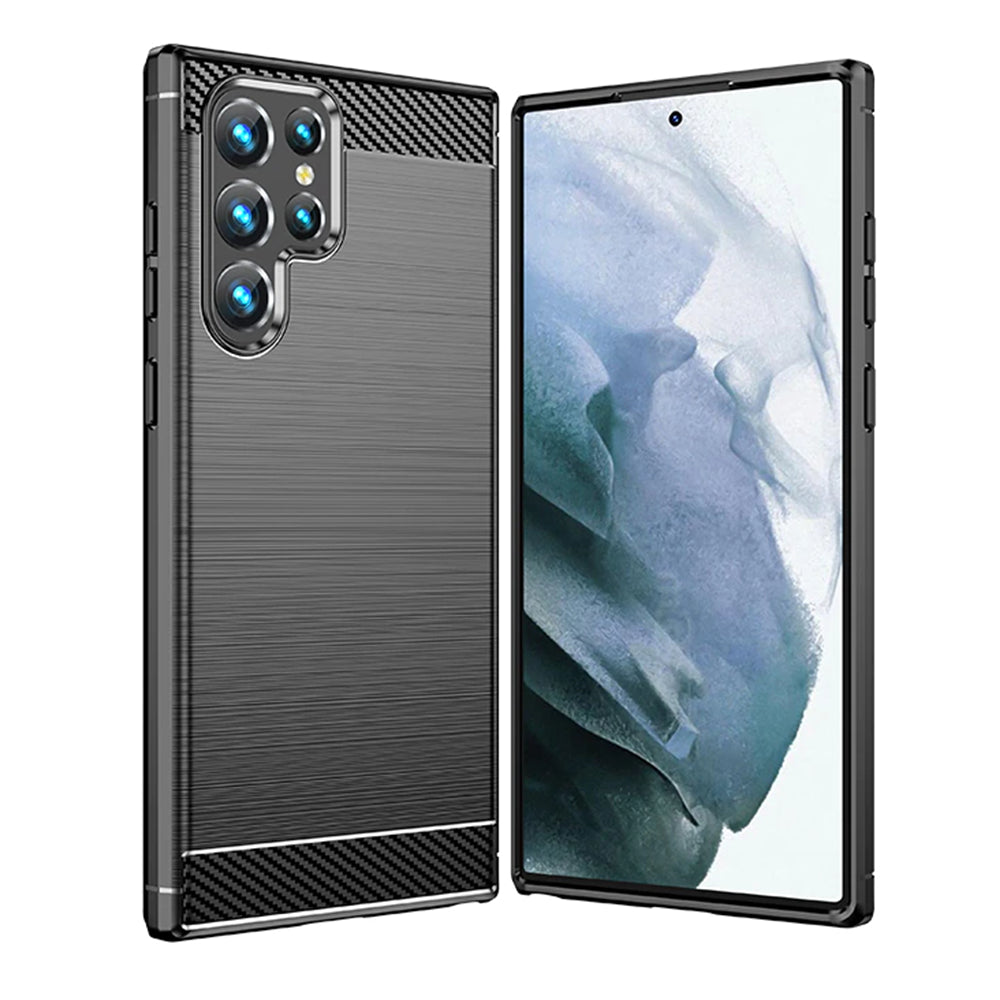 Techsuit - Carbon Silicone - Samsung Galaxy S22 Ultra - Black