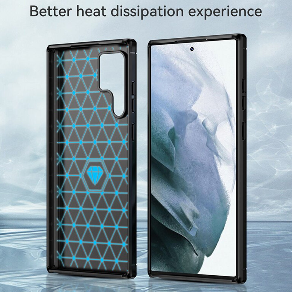 Techsuit - Carbon Silicone - Samsung Galaxy S22 Ultra - Black