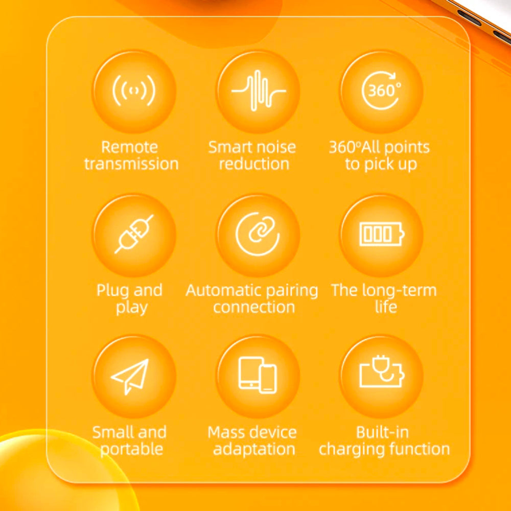 Techsuit - (2 pack) Lavalier Wireless (LW4) - Receiver, Lightning, Noise Reduction, Omnidirectional, Plug and Play - Bla