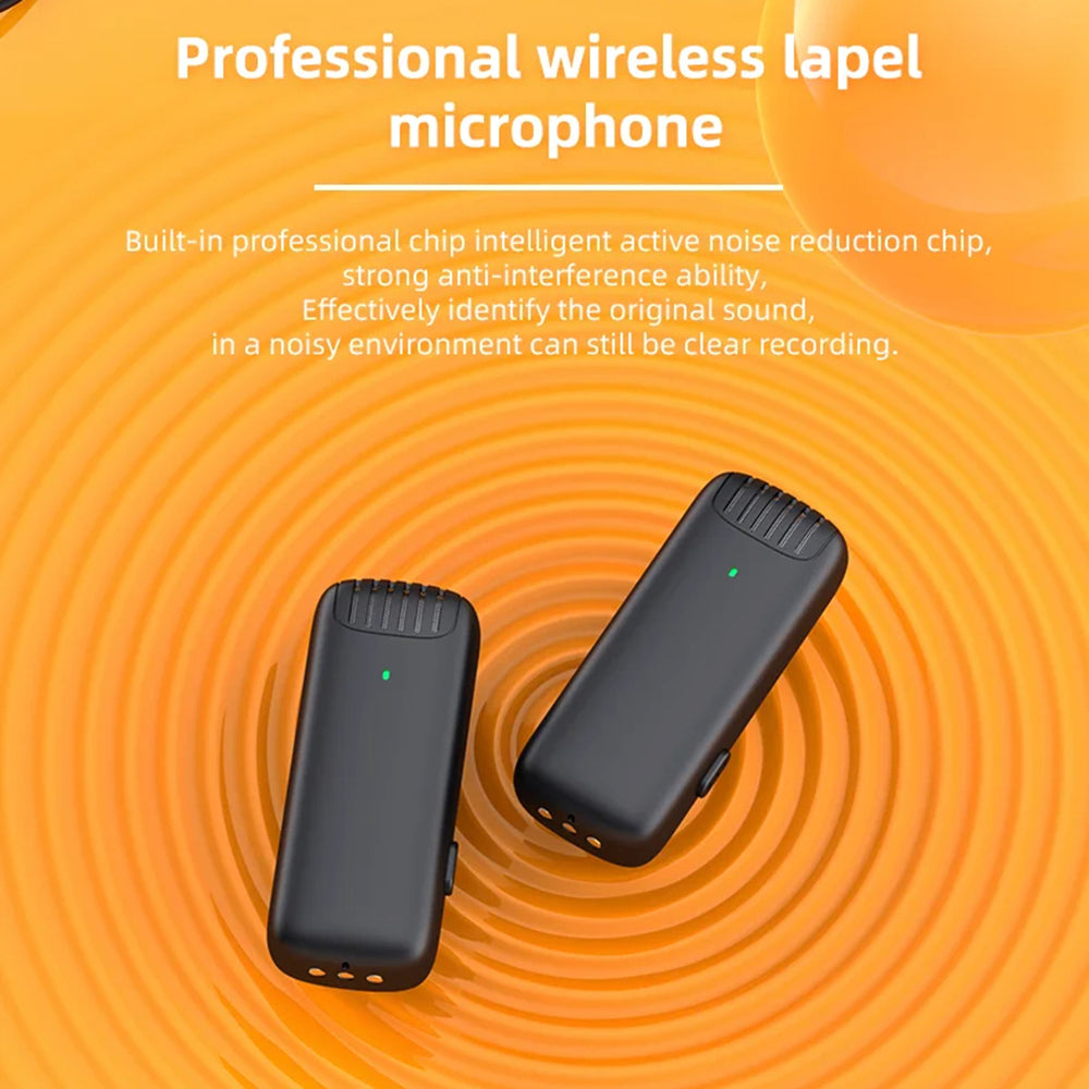 Techsuit - (2 pack) Lavalier Wireless (LW4) - Receiver, Lightning, Noise Reduction, Omnidirectional, Plug and Play - Bla