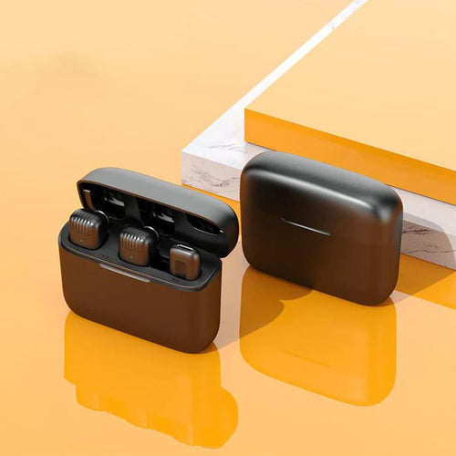Techsuit - (2 pack) Lavalier Wireless (LW4) - Receiver, Lightning, Noise Reduction, Omnidirectional, Plug and Play - Bla