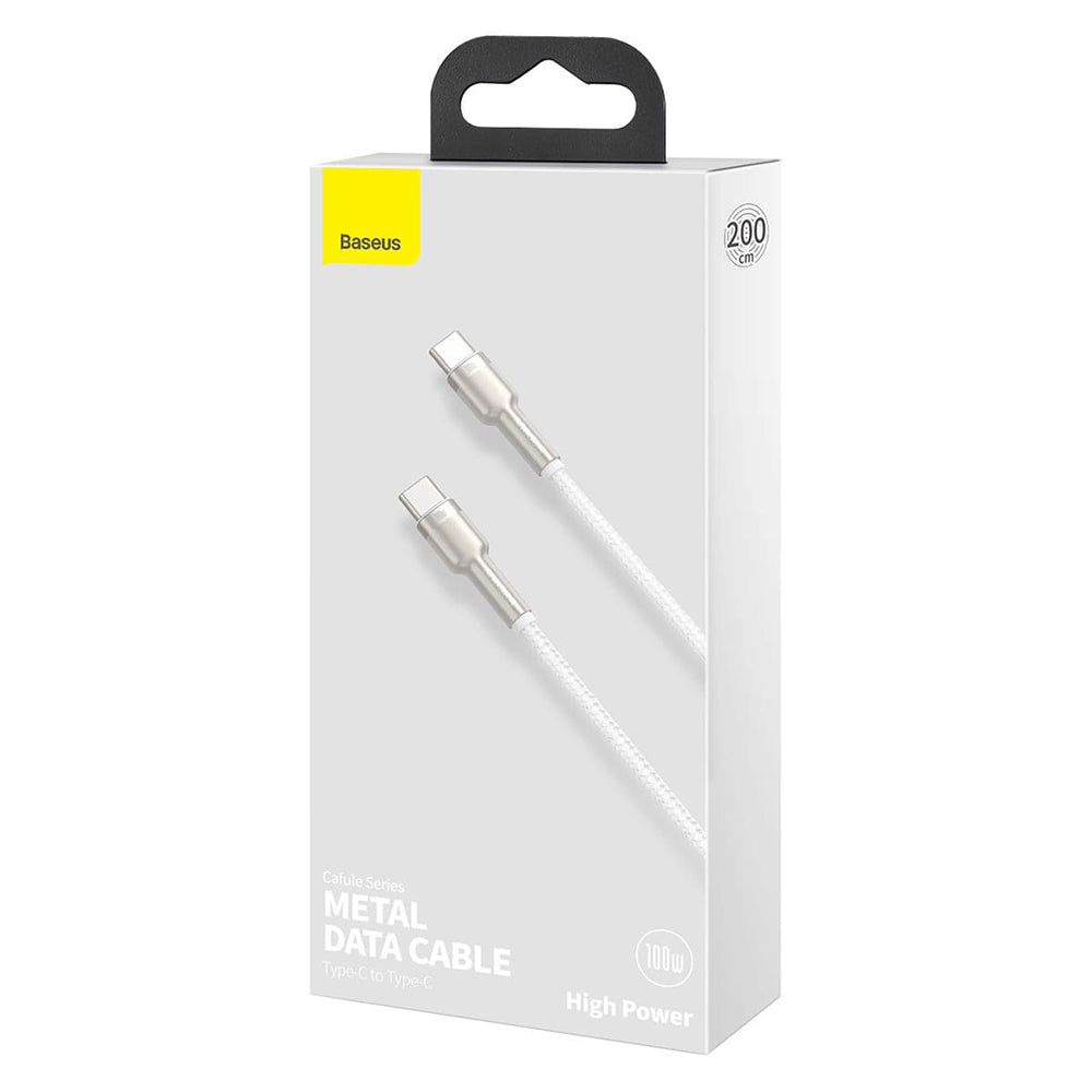 Baseus - Data Cable Cafule Series Metal (CATJK-C02) - Type-C to Type-C, Super Fast Charge, 100W, 480Mbps, 20V, 5A, 1m - 