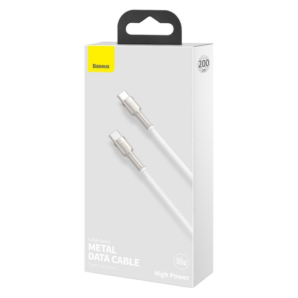 Baseus - Data Cable Cafule Series Metal (CATJK-D02) - Type-C to Type-C, Super Fast Charge, 100W, 480Mbps, 20V, 5A, 2m - 