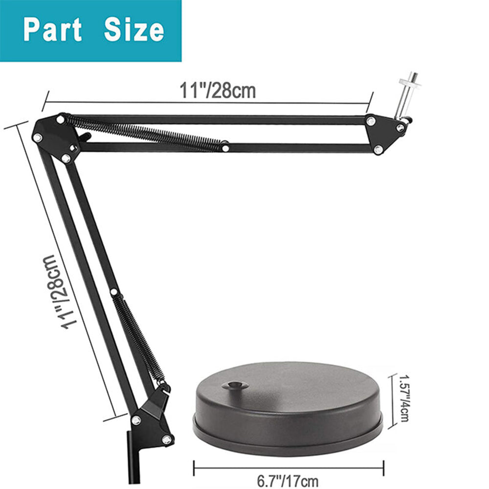 Techsuit - Desk Holder (GT6) - Adjustable Arm for Multipurpose Use with 1/4" Screw Compatibility - Black