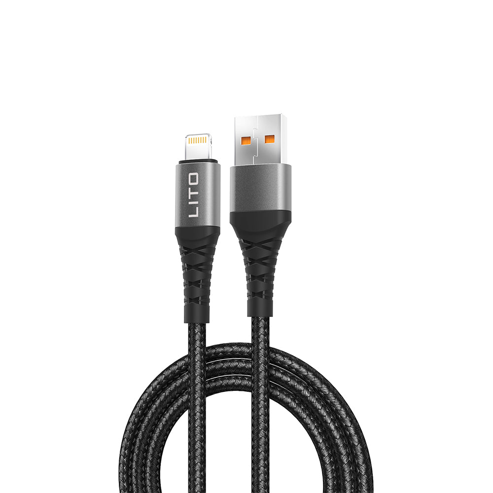 Lito - Data Cable (LD08L) - USB-A to Lightning, Fast Charging, 2.4A, 1m - Black