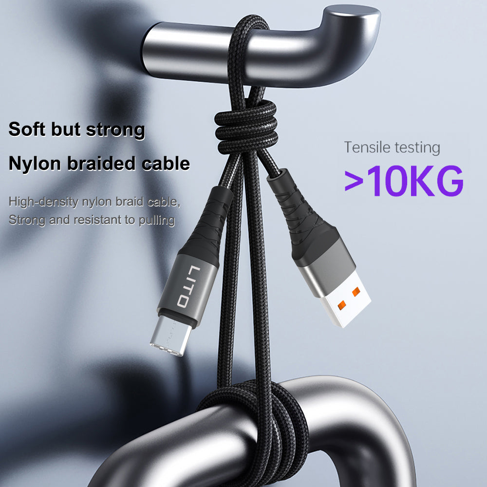 Lito - Data Cable (LD08L) - USB-A to Lightning, Fast Charging, 2.4A, 1m - Black