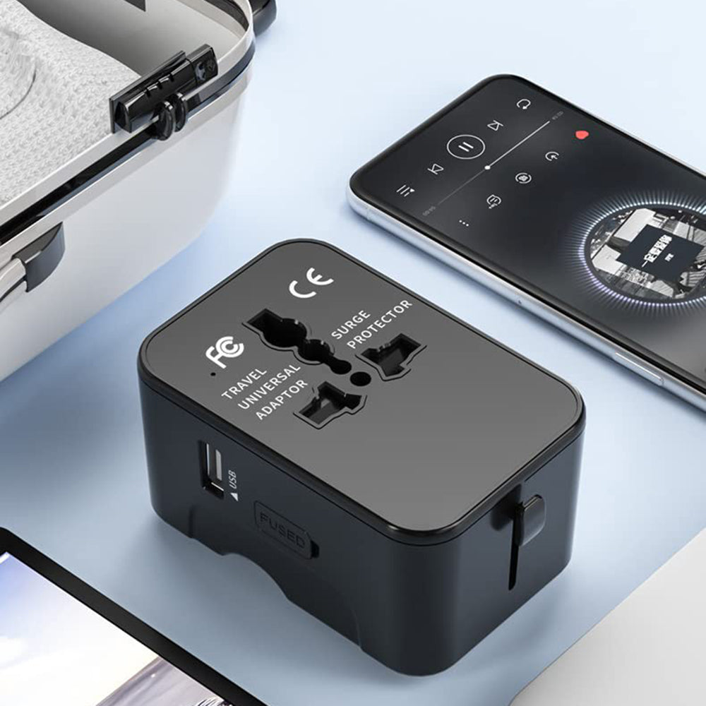 Techsuit - Travel Adapter (HHT202-2C) - 2 x USB-C, EU, UK, AUS, US - White