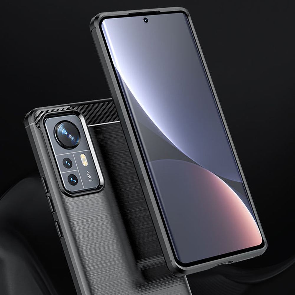 Techsuit - Carbon Silicone - Xiaomi 12 / 12X - Black