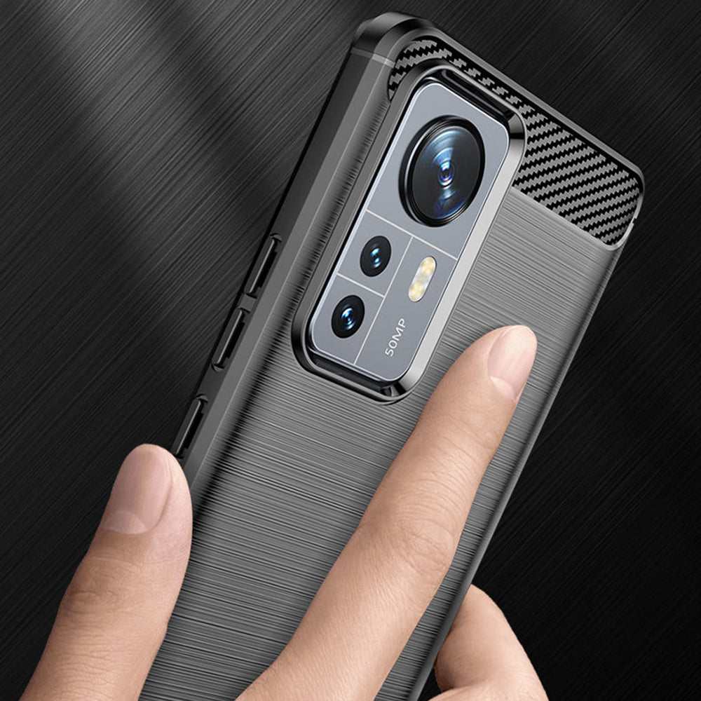 Techsuit - Carbon Silicone - Xiaomi 12 / 12X - Black