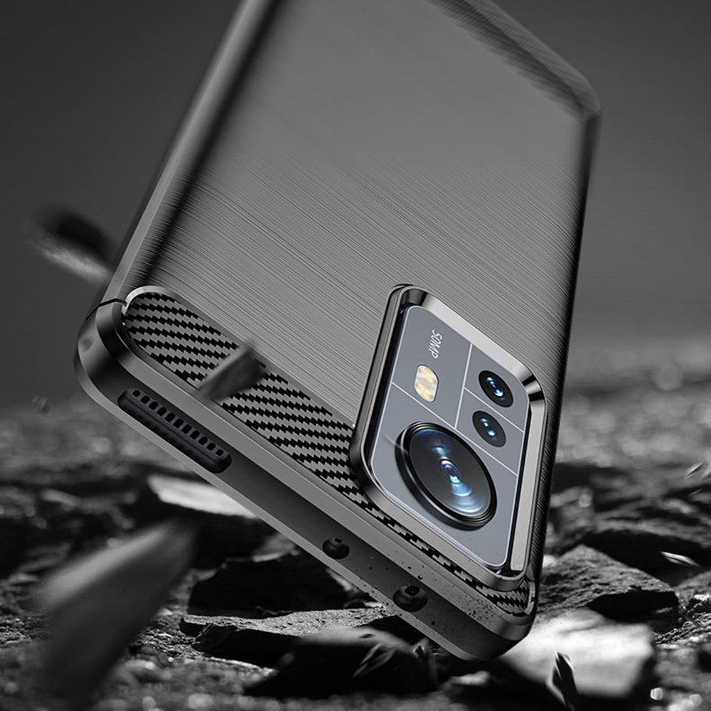 Techsuit - Carbon Silicone - Xiaomi 12 / 12X - Black
