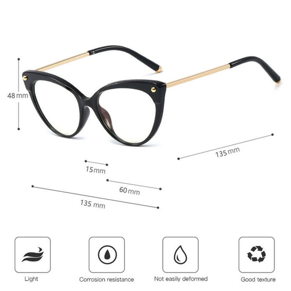 Techsuit - Anti-Blue Light Glasses Reflex TR90 (F93308) - Cat Eye - Bright Black