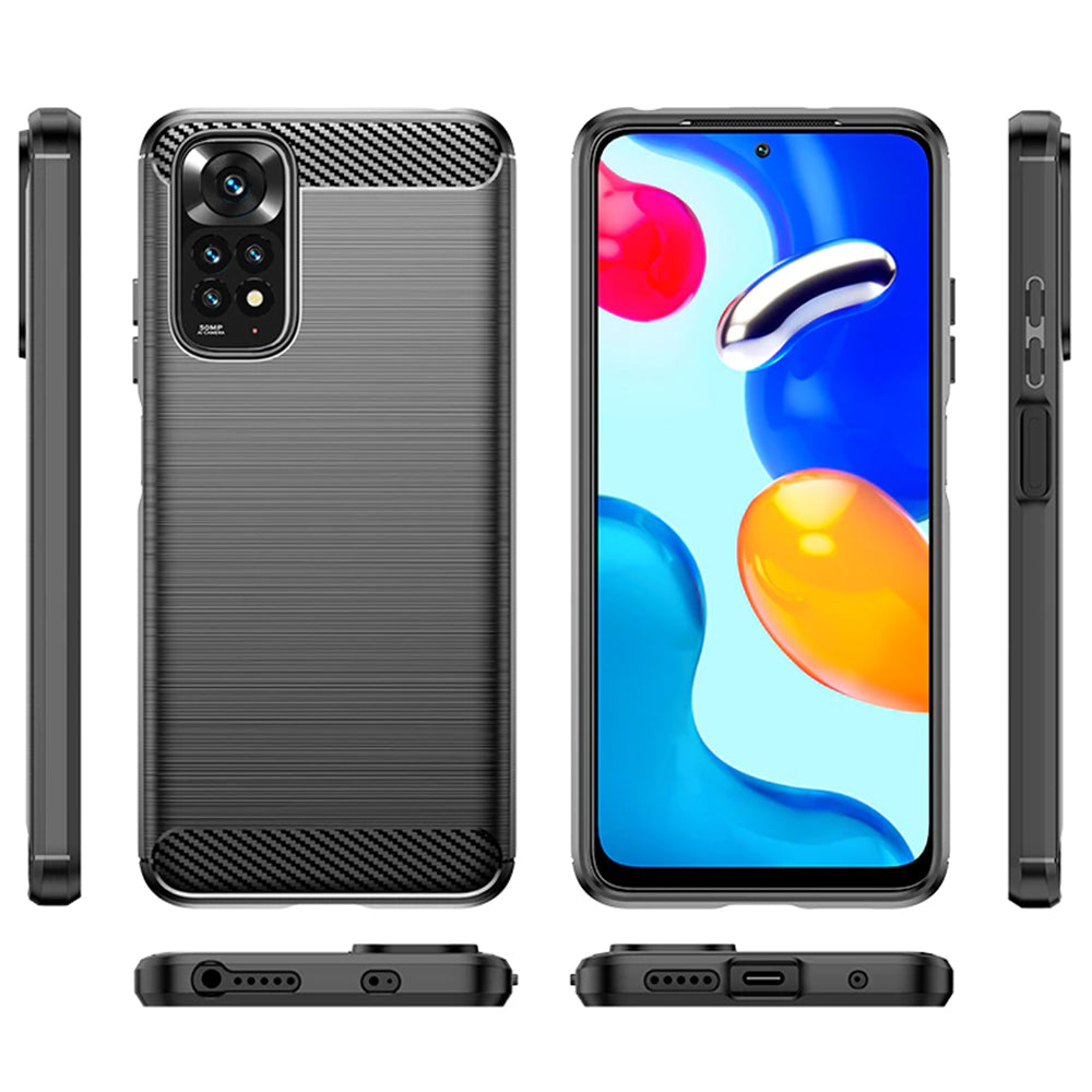 TechSuit Husa de protectie Techsuit Carbon Silicone compatibil cu Xiaomi Redmi Note 11 / Note 11S, Negru – imagine 2
