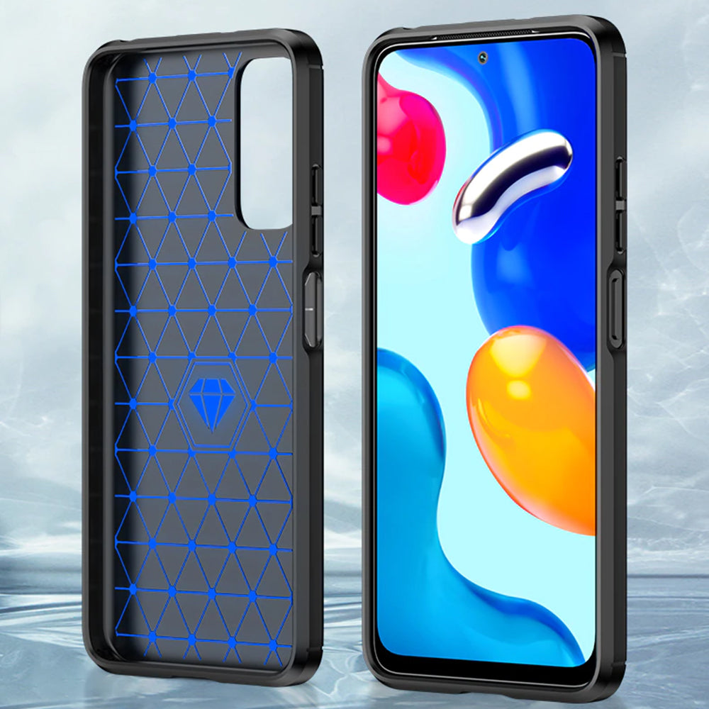 TechSuit Husa de protectie Techsuit Carbon Silicone compatibil cu Xiaomi Redmi Note 11 / Note 11S, Negru – imagine 3