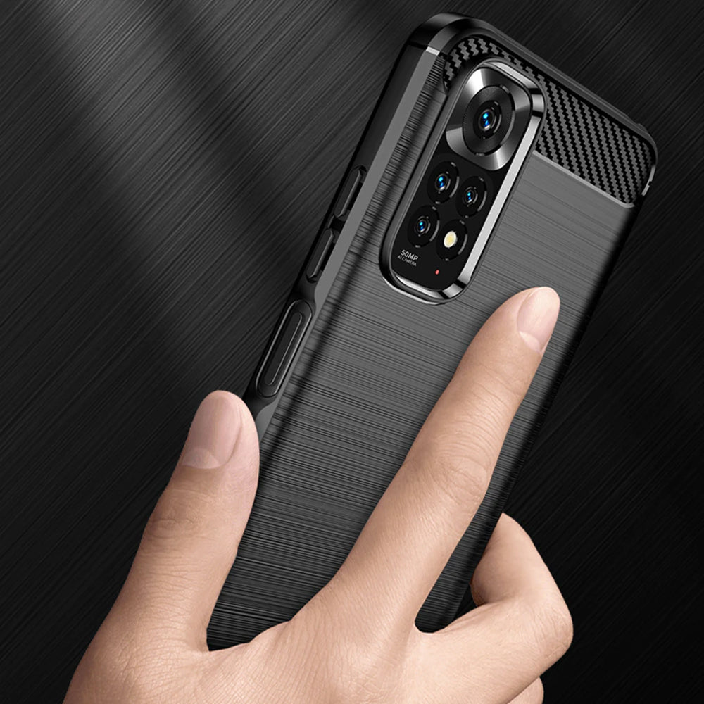 TechSuit Husa de protectie Techsuit Carbon Silicone compatibil cu Xiaomi Redmi Note 11 / Note 11S, Negru – imagine 4