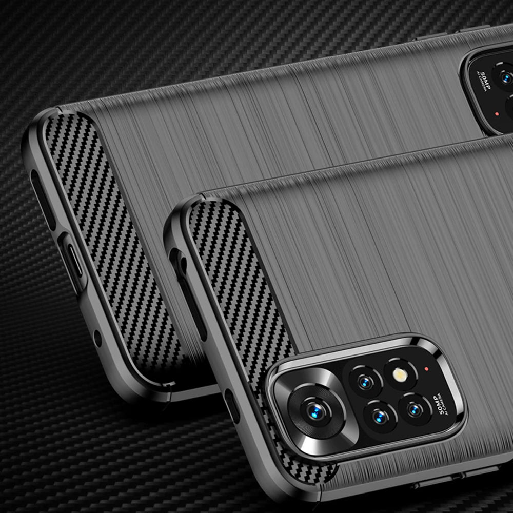 TechSuit Husa de protectie Techsuit Carbon Silicone compatibil cu Xiaomi Redmi Note 11 / Note 11S, Negru – imagine 5