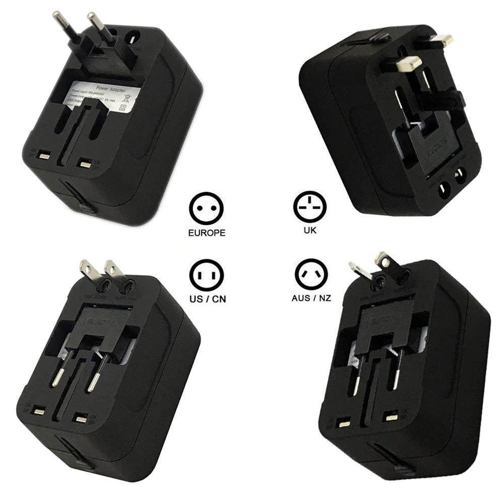 TechSuit Incarcator Techsuit Travel Adapter (HHT202), 2 x USB, EU, UK, AUS, US, Alb – imagine 5