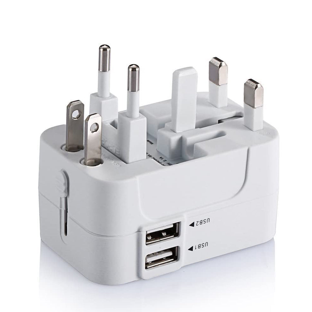 TechSuit Incarcator Techsuit Travel Adapter (HHT202), 2 x USB, EU, UK, AUS, US, Alb – imagine 2