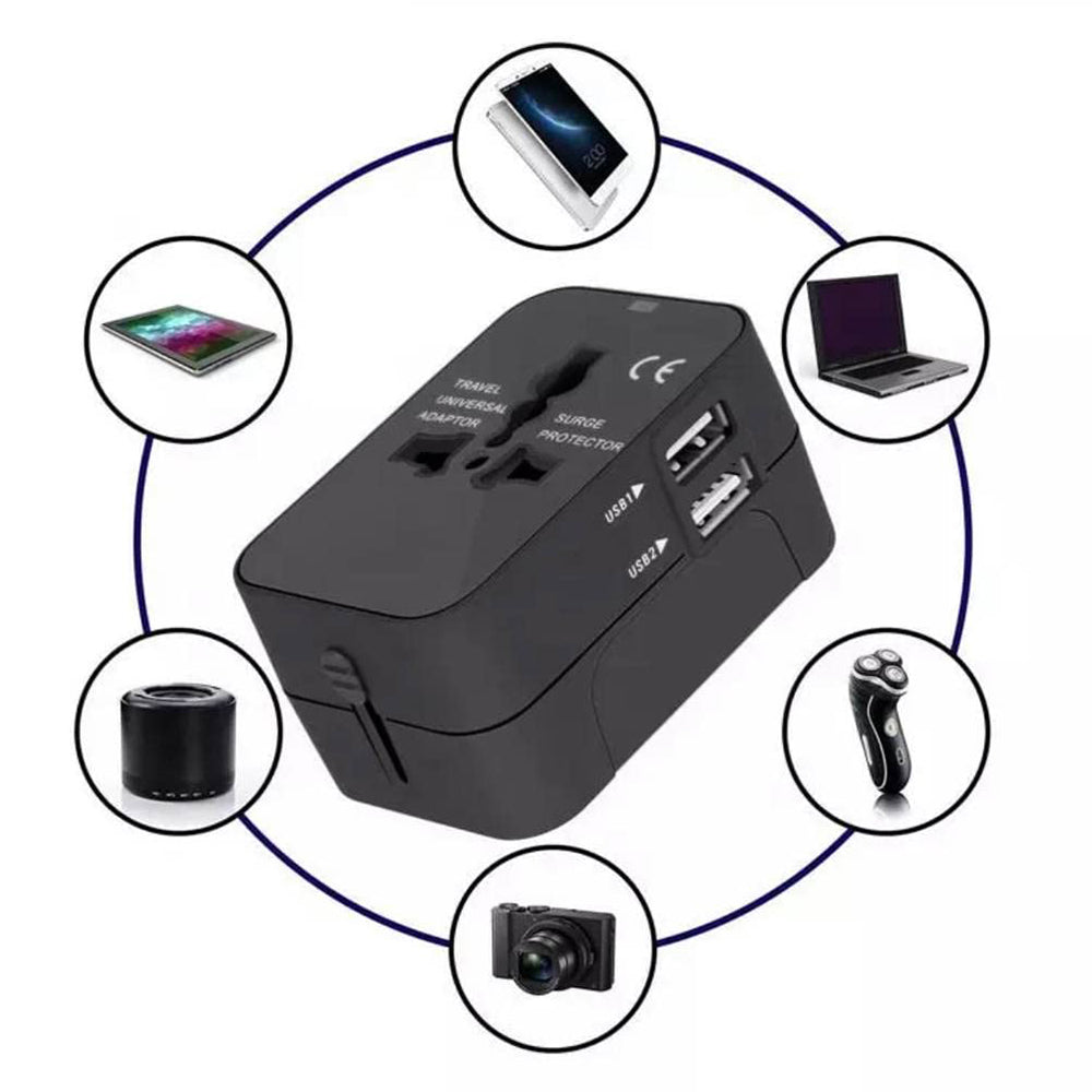 TechSuit Incarcator Techsuit Travel Adapter (HHT202), 2 x USB, EU, UK, AUS, US, Alb – imagine 7