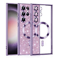 Husa de protectie Techsuit Luxury Glitter MagSafe compatibil cu Samsung Galaxy S23 Ultra, Mov