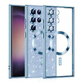 Husa de protectie Techsuit Luxury Glitter MagSafe compatibil cu Samsung Galaxy S23 Ultra, Albastru