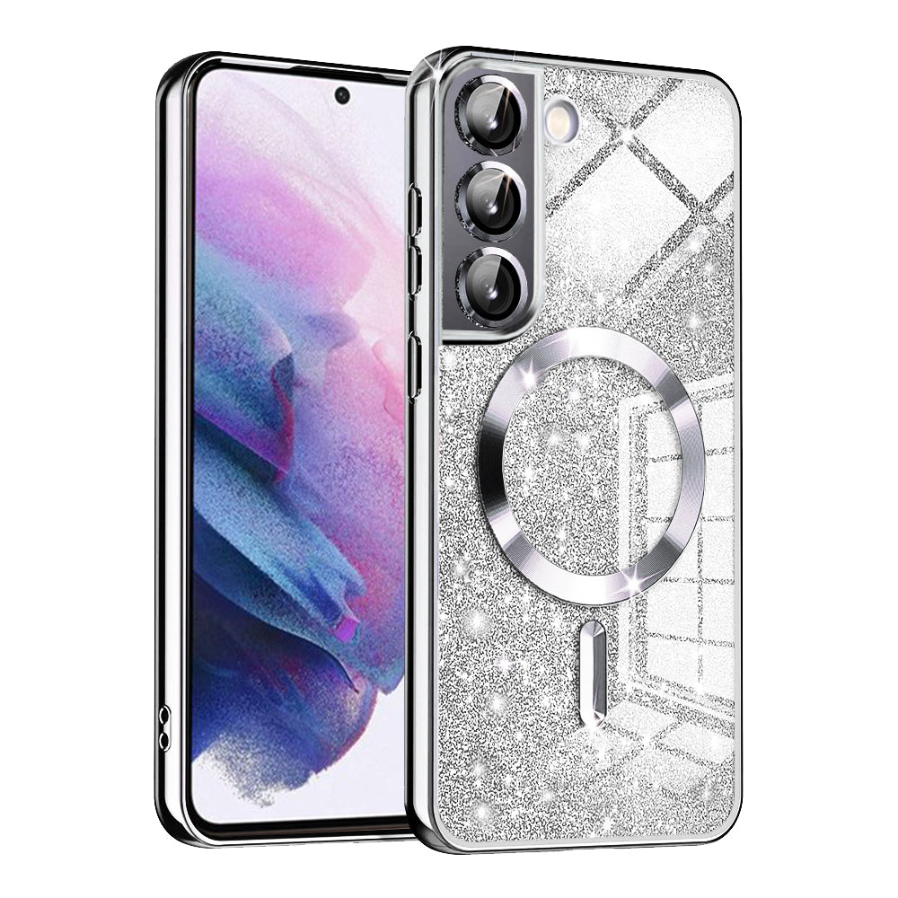 Husa de protectie Techsuit Luxury Glitter MagSafe compatibil cu Samsung Galaxy S21 FE 5G, Argintiu