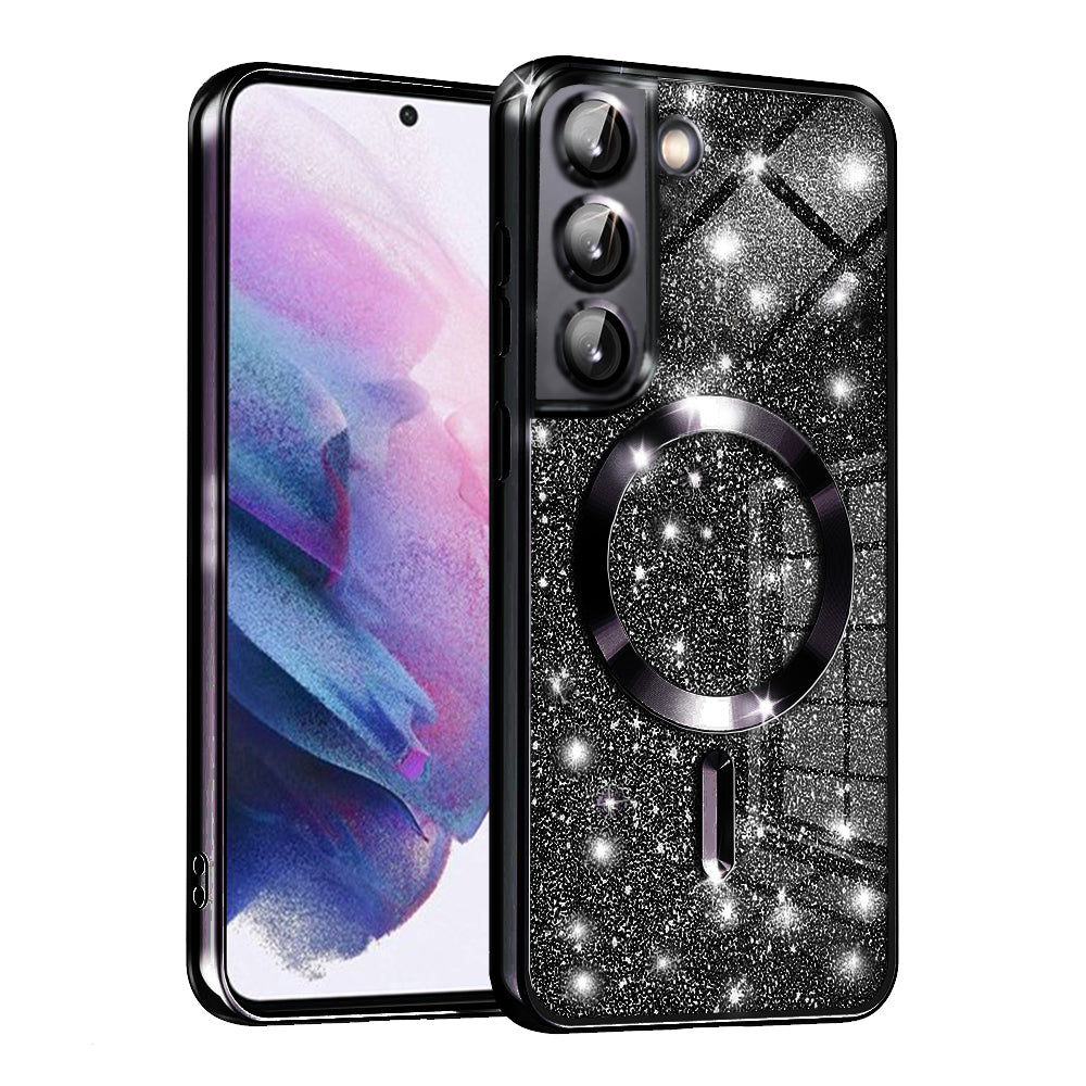 Husa de protectie Techsuit Luxury Glitter MagSafe compatibil cu Samsung Galaxy S21 FE 5G, Negru