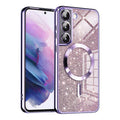 Husa de protectie Techsuit Luxury Glitter MagSafe compatibil cu Samsung Galaxy S21 5G, Mov