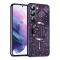 Husa de protectie Techsuit Luxury Glitter MagSafe compatibil cu Samsung Galaxy S21 5G, Mov