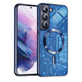 Husa de protectie Techsuit Luxury Glitter MagSafe compatibil cu Samsung Galaxy S21 5G, Albastru