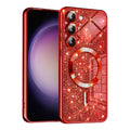 Husa de protectie Techsuit Luxury Glitter MagSafe compatibil cu Samsung Galaxy S23, Roșu