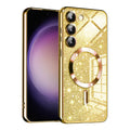 Husa de protectie Techsuit Luxury Glitter MagSafe compatibil cu Samsung Galaxy S23, Auriu