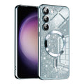Husa de protectie Techsuit Luxury Glitter MagSafe compatibil cu Samsung Galaxy S23, Albastru