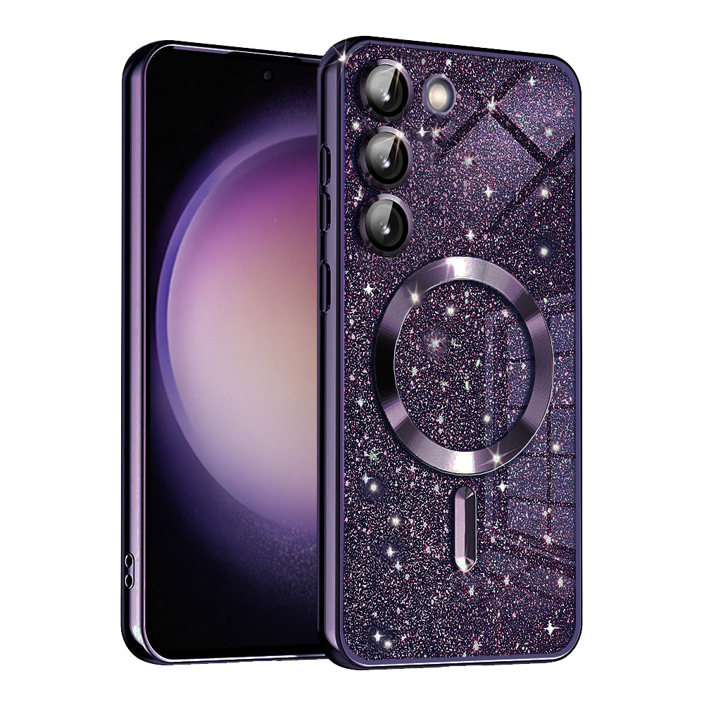 Husa de protectie Techsuit Luxury Glitter MagSafe compatibil cu Samsung Galaxy S23, Mov