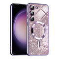 Husa de protectie Techsuit Luxury Glitter MagSafe compatibil cu Samsung Galaxy S23, Mov deschis
