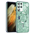 Husa de protectie Techsuit Luxury Glitter MagSafe compatibil cu Samsung Galaxy S21 Ultra 5G, Verde deschis