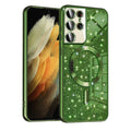 Husa de protectie Techsuit Luxury Glitter MagSafe compatibil cu Samsung Galaxy S21 Ultra 5G, Verde