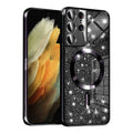 Husa de protectie Techsuit Luxury Glitter MagSafe compatibil cu Samsung Galaxy S21 Ultra 5G, Negru