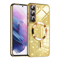 Husa de protectie Techsuit Luxury Glitter MagSafe compatibil cu Samsung Galaxy S22 5G, Auriu