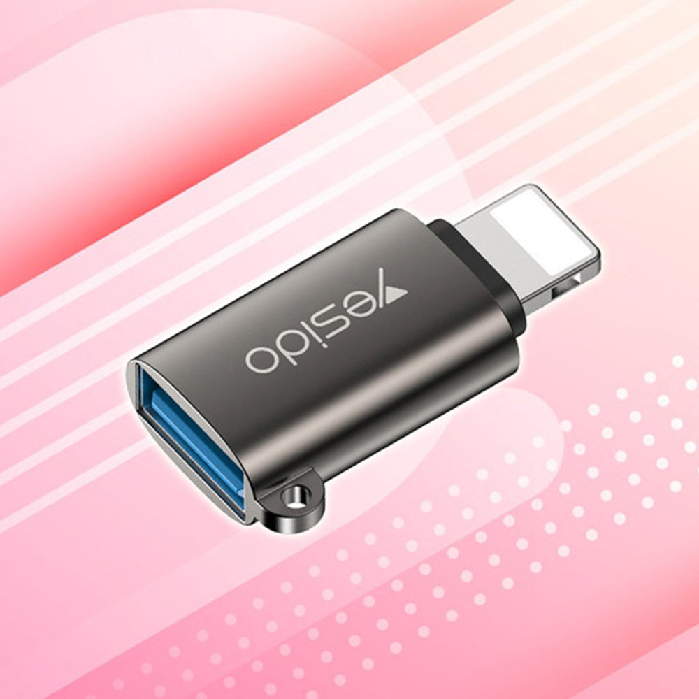 Yesido - OTG Adapter (GS14) - USB 3.0 to Lightning, Plug & Play, 480Mbps - Black