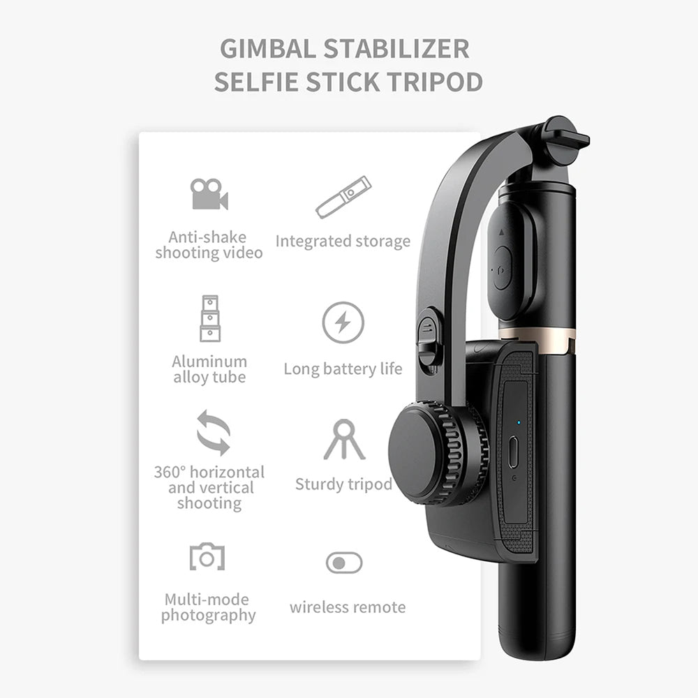 Techsuit - Selfie Stick (Q08) - Anti-Shake Tripod with Bluetooth Remote Control, 360 Rotation, Aluminium Alloy, 75cm - B